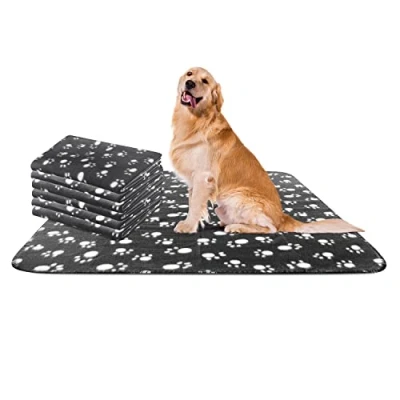 Abbildung von Nobleza 6 x Hundedecke Weiche Fleecedecke Waschbare Deck für Haustier Hunde Katzen Welpen Warme Matte, Schwarz, 120 * 100 cm