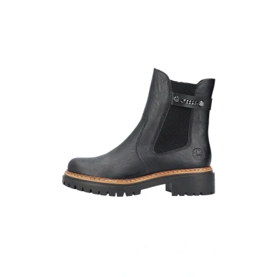 Abbildung von Rieker Damen Chelsea Boots 72690, Frauen Stiefeletten,Bootee,Booties,halbstiefel,Kurzstiefel,uebergangsschuhe,schwarz (00),43 EU / 9 UK