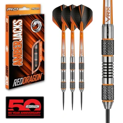 Abbildung von RED DRAGON Darts Amberjack 5 Serie 22g Stahlspitze Dart Set mit Flüge und Schäften