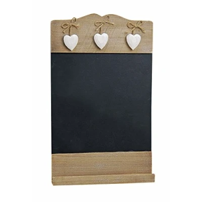 Abbildung von Levandeo® Memoboard, Memotafel Tafel Wandtafel mit Herzen aus Holz Vintage Shabby