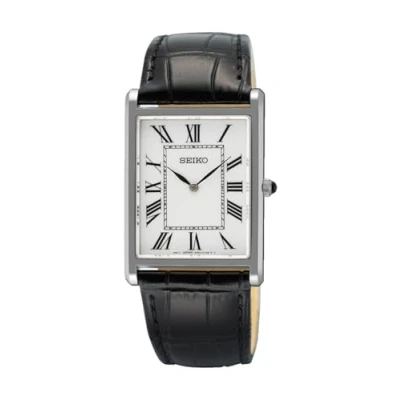 Abbildung von Seiko SWR103P1 Herrenuhr Quarz mit Lederband Schwarz