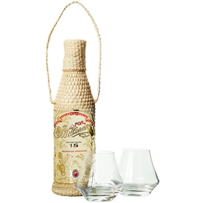 Abbildung von Millonario Solera Reserva Especial 15 Anos mit Geschenkverpackung 2 Gläsern Rum (1 x 0.7 l)