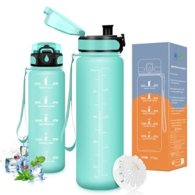 Abbildung von Vikaster Trinkflasche, Trinkflasche 500ml, Fahrrad, Kohlensäure Geeignet, Sportflasche für Kinder, Schule, Fitness, Outdoor