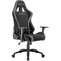 Abbildung von Sharkoon Skiller SGS2 Hochwertiger Gaming Stuhl mit Stoffbezug, Robuste Stahlrahmenkonstruktion, Flexibel einstellbare 3 Wege Armlehnen, Stabile Gasdruckfeder, 60 mm Rollen, schwarz/grau