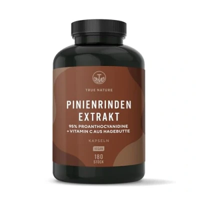 Abbildung von Pinienrinden Extrakt 180 Kapseln Vegan TRUE NATURE St