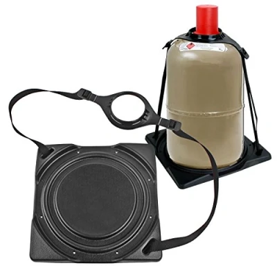 Abbildung von Froli Gasflaschenhalter schwarz passend für 5 oder 11 Kg Flaschen Stahl Alu
