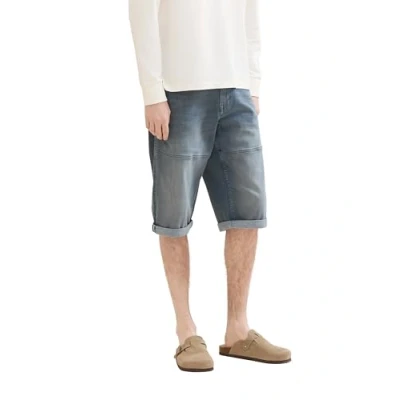 Abbildung von TOM TAILOR Herren Morris Fit Overknee Shorts, mid stone blue grey denim, 30
