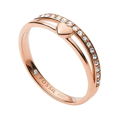 Abbildung von Fossil Vintage Glitz Ring Rose goldcoloured, Damen, Größe: 52, gold/coloured
