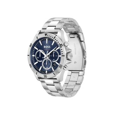 Abbildung von BOSS Troper Chronograph, Herren, Größe: One Size, Silver/blue