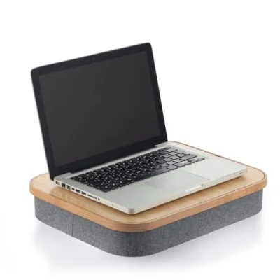 Abbildung von InnovaGoods® Tragbarer Schreibtisch mit großer Aufbewahrungsschale, bequemes und praktisches Arbeiten oder Studieren, kompaktes leichtes Design, ideal für Zuhause Büro.