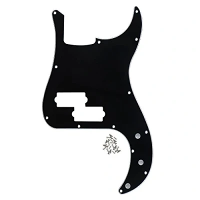 Abbildung von FLEOR 13 Loch Modern Style Standard PB Bass Pickguard ohne Truss Rod Notch für 4 Saiter P Modell, Schwarz