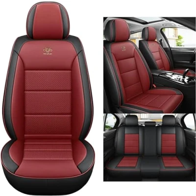 Abbildung von RWTECH Sitzbezüge Auto Autositzbezüge Universal Set für Skoda Octavia Rapid Kodiaq A7 2 A5 Tour Fabia 1 3 Superbe Zubehör, Schwarz Rot