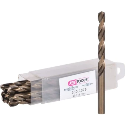 Abbildung von KS TOOLS 330.3075 Metallspiralbohrer 109, 69 130 rechtsschneidend Metall, Holz, Kunststoff, Schnellarbeitsstahl
