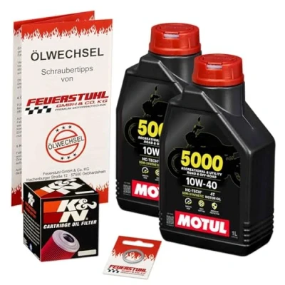 Abbildung von Öl &amp; Ölfilter für Honda VT 125 C/C2 Shadow, 2001 2008 (JC31) / Ölwechsel Set/Motul 10W 40 Motoröl + K&amp;N Filter Dichtring(e)
