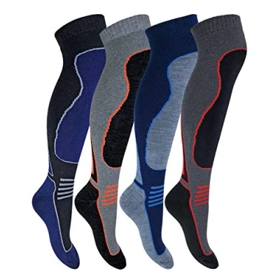 Abbildung von Sock Snob 4er Pack Herren Damen Kinder Gepolstert Extra Warm Thermo Skisocken (39/45, SL202 Mens)