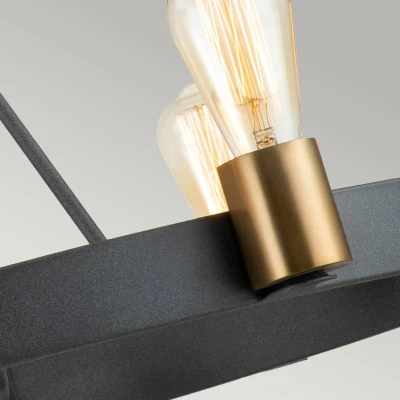 Abbildung von Elstead Lighting QN Silas 6P DZ QUINTIESSE Hängeleuchte E27 6x40W Stahl, Altzink &amp; Messing; H:30.4cm Ø72.3cm dimmbar höhenverstellbar