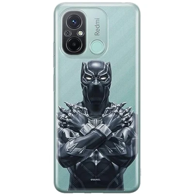 Abbildung von ERT GROUP Handyhülle für Xiaomi REDMI 12C/ 11A Original und offiziell Lizenziertes Marvel Muster Black Panther 012 optimal an die Form des Handy angepasst, teilweise transparent