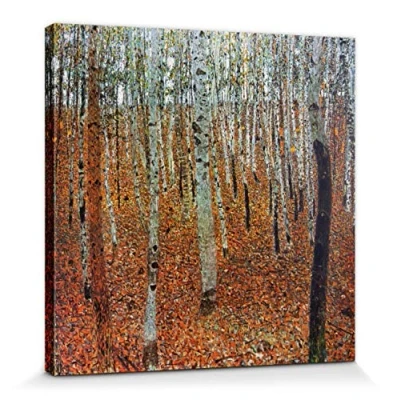 Abbildung von 1art1 Gustav Klimt Poster Birkenwald, 1903 Bilder Leinwand Bild Auf Keilrahmen XXL Wandbild Kunstdruck Als Leinwandbild 40x40 cm