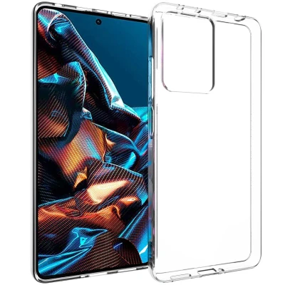 Abbildung von Xiaomi Poco X5 Pro 5G Hülle Silikon Accezz Soft Case/Backcover Handyhülle Transparent