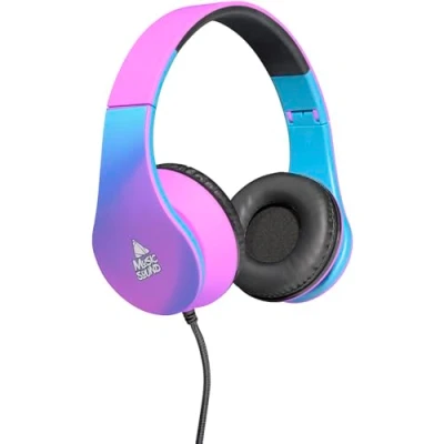 Abbildung von Music Sound Bügelkopfhörer mit Kabel Over Ear Fantasy Erweiterbarer und Faltbarer On Kopfhörer Kopfbügel 1,2 m langem, verwicklungsfreiem 3,5 mm Klinkenstecker Violett