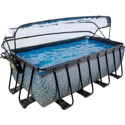 Abbildung von EXIT Pool mit Abdeckung, Wärmepumpe 400x200cm Stone