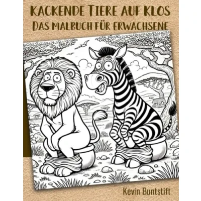 Abbildung von Kackende Tiere auf Klos Das Malbuch für Erwachsene