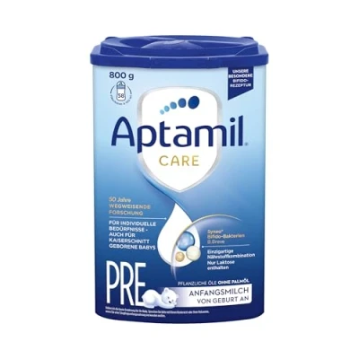 Abbildung von Aptamil Care PRE Anfangsmilch von Geburt an, Mit DHA, Nur Laktose, Ohne Palmöl, Babynahrung, Milchpulver, 1x 800 g