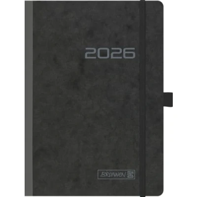 Abbildung von Brunnen Buchkalender 796 A5 1 Woche/2 Seiten Karton schwarz 2026