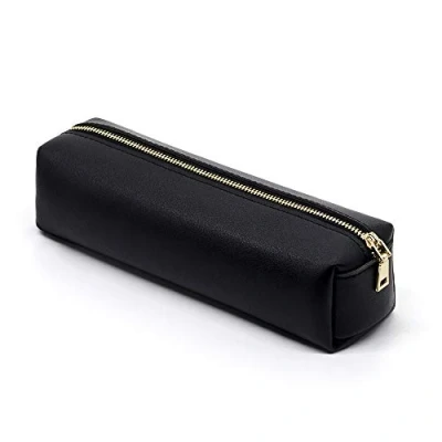 Abbildung von Eusbon leder Federmäppchen Große Vielfalt Federmappe Etui für Stifte Mäppchen Schule Federtasche Schlampermäppchen (Schwarz)