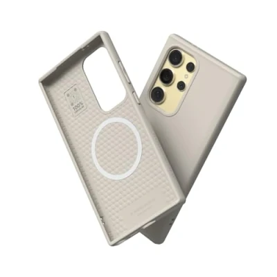 Abbildung von RhinoShield Case kompatibel mit [Galaxy S24 Ultra] SolidSuit MagSafe Stoßdämpfende &amp; schlanke Schutzhülle Premium Finish 3.5 Meter Fallschutz Sandbeige