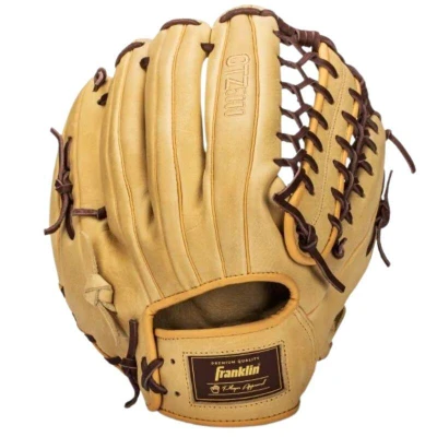 Abbildung von Franklin Sports Baseball Fielding Glove Adult + Youth Outfield Men&#039;s Women&#039;s Fielder&#039;s CTZ5000 Leather 12.7 inch H Web for Outfielders Camel