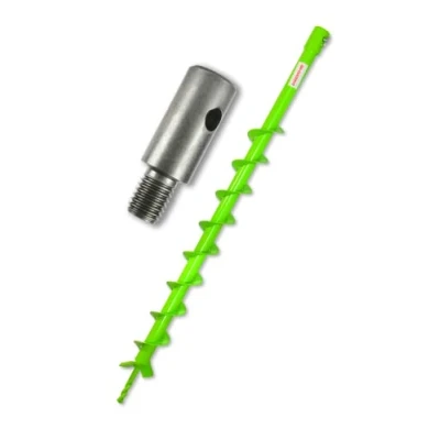 Abbildung von WERHE® Profi Bohrer, Erdbohrer für bohrmaschine 60 mm robust mit m14 Adapter Pfahlbohrer Brunnenbohrer präzise Bohrspitze.