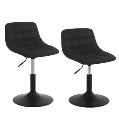 Abbildung von Woltu Barhocker (2 St), 360 Schwenken Samt Sitz 38 49.5cm Hoch schwarz