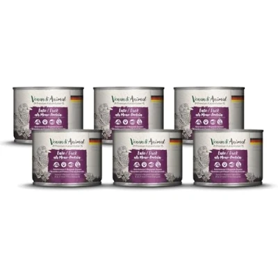 Abbildung von Venandi Animal Premium Katzenfutter Ente als Monoprotein, Nassfutter, getreidefrei und naturbelassen, 6er Pack (6 x 200g)