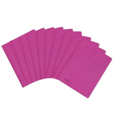 Abbildung von Original Falken 10er Pack Schnellhefter Intensivfarben. Made in Germany. Gebrauchsfertig gefaltete Hefter aus Recycling Karton, DIN A4 kaufmännische und Behördenheftung pink Blauer Engel