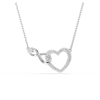 Abbildung von Swarovski Infinity Anhänger, Herz und Unendlichkeitssymbol, Weiß, Rhodiniert