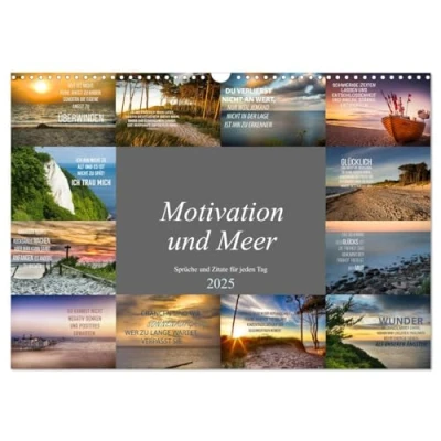 Abbildung von Motivation und Meer (Wandkalender 2025 DIN A3 quer), CALVENDO Monatskalender