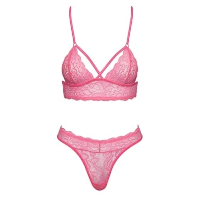 Abbildung von Dessous Set aus pinkfarbener Spitze