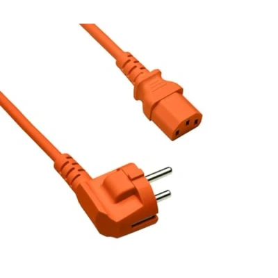 Abbildung von DINIC Stromkabel Netzkabel CEE 7/7 Schutzkontaktstecker auf C13, VDE, (1,80m, orange)