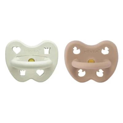 Abbildung von HEVEA Naturkautschuk Schnuller Kiefergerecht, 3 36 Monate hygienisches einteiliges Design für Neugeborene bis Kleinkinder, BPA frei, weich &amp; langlebig 2er Pack (Hornbæk)