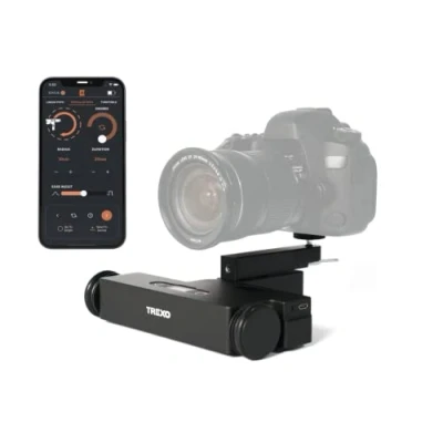 Abbildung von Trexo Wheels Tisch Kamerawagen Slider Für Smartphones und DSLR Kameras, App unterstützt Android/iOS, Programmierbar, Ultra leise Motoren, Videoaufnahmen Zeitraffer
