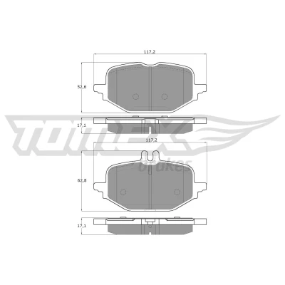 Abbildung von Bremsbelagsatz, Scheibenbremse TOMEX Brakes TX 60 53