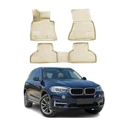 Abbildung von OMAC 1224444BG Fußmattensatz Gummi, TPE (thermoplastischer Elastomer) 4 beige BMW: X5