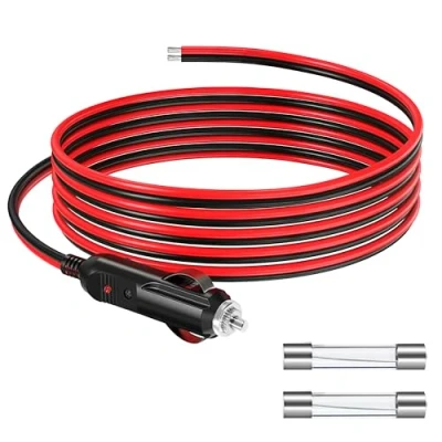 Abbildung von GUNGY 3 Meter Zigarettenanzünder Verlängerungskabel 12V Autostecker Steckerkabel 14AWG mit Sicherung 15A für Auto LKW Wohnmobil Buchse