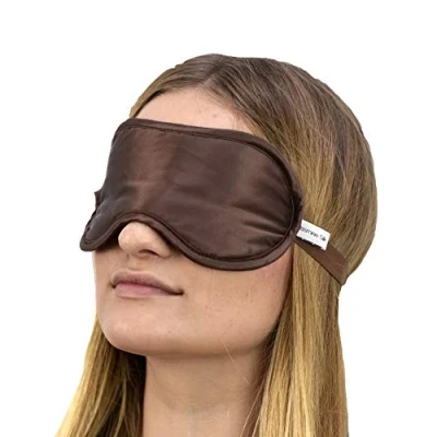 Abbildung von Jasmine Silk Luxus 100% Seide Schlafmaske Augenmaske Reisen Eye mask Schokolade