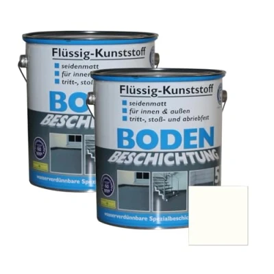 Abbildung von Dynamic24 10 Liter Flüssig Kunststoff Bodenbeschichtung 2x5L 100m² Betonfarbe Beton Beschichtung Boden Estrich Farbe Halle Estrichfarbe Bodenfarbe Innen Außen Keller Terrasse Kellerboden