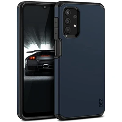 Abbildung von BEZ Hülle für Samsung A32 5G Hülle, Handyhülle Tasche Stoßfestes Kompatibel Galaxy 5G, [Heavy Duty Serie] Outdoor Dual Layer Armor Case Handy Schutzhülle Robuste, Dunkelblau