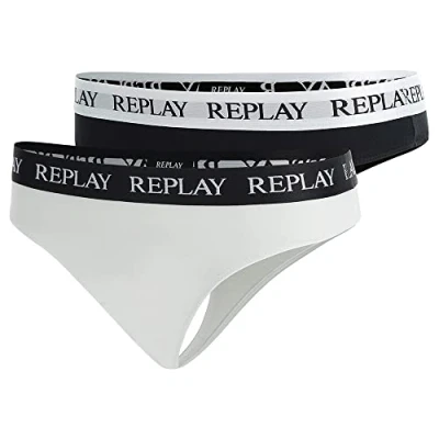 Abbildung von Replay Damen String 2er Set, Black/White N171 (Mehrfarbig), M