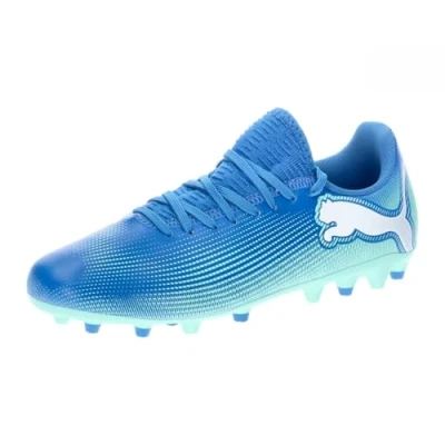 Abbildung von Puma Future 7 PLAY MG JR Unisex Fußballschuh Nocken für Kinder, Größe: 38, Hyperlink blue/mint/white Schuhe