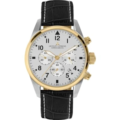 Abbildung von Jacques Lemans 42 2E Herrenuhr Chronograph Sport Schwarz/Zweifarbig